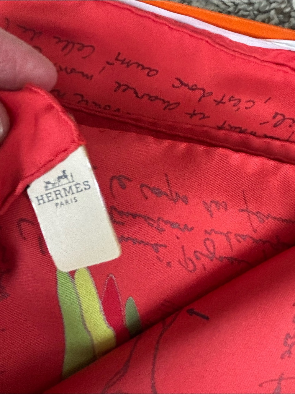 Hermes Red Multicolor Pegasus Tapestry silk nwot Scarf retired price firm - Picture 7 of 10